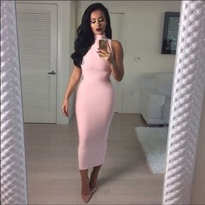 Blush pink - House of CB bodycon dress.